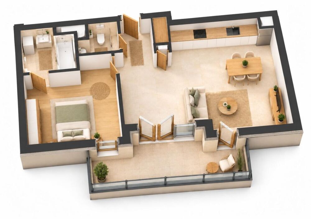 Vente Appartement 2 PIÈCES de 47m² + BALCON + PARKING - BEAUMONT Beaumont