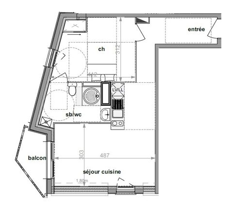   T2 NEUF avec balcon et parking à DARNETAL Appartement - 2 pièce(s) - 42 m²