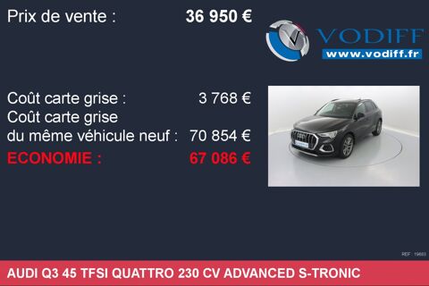 Q3 45 TFSI QUATTRO 230 CV ADVANCED S-TRONIC 2019 occasion 67960 Entzheim