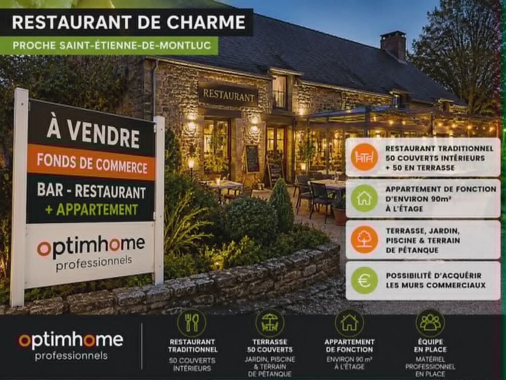   FONDS DE COMMERCE RESTAURANT TRADITIONNEL – CADRE DE CHARME – PROCHE SAINT-ÉTIENNE-DE-MONTLUC 