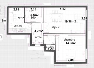  Appartement � vendre 2 pi�ces 54 m�