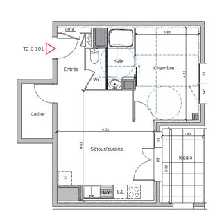  Appartement à louer 2 pièces 42 m²