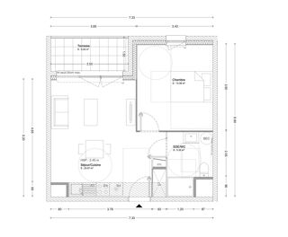  Appartement  vendre 2 pices 43 m