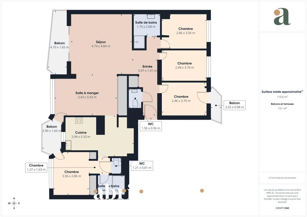 Vente Appartement Grand appartement Familal – 4 chambres et 3 balcons– Saint-Mandé Saint mande