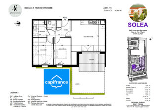  Appartement � vendre 3 pi�ces 62 m�