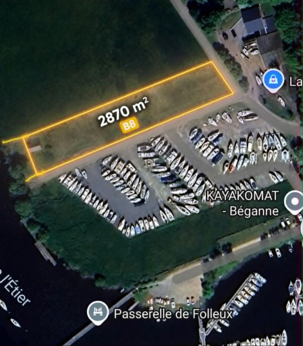Vente Terrain Terrain exceptionnel de 2870 m2 au bord de l'eau – local de + de 30 m2 - Port de Foleux – Fort potentiel touristique et nautique Beganne