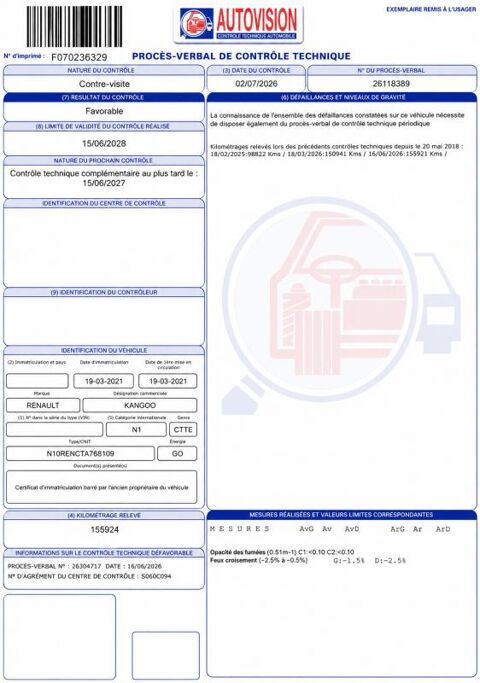 Kangoo Express 1&deg; Main / 1.5L B DCI 95cv de 2021 version GRAND CONFORT CLIM 2021 occasion 60430 Abbecourt