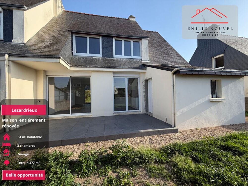 Vente Maison Lézardrieux ? maison rénovée, 3 chambres, garage et jardin Lezardrieux