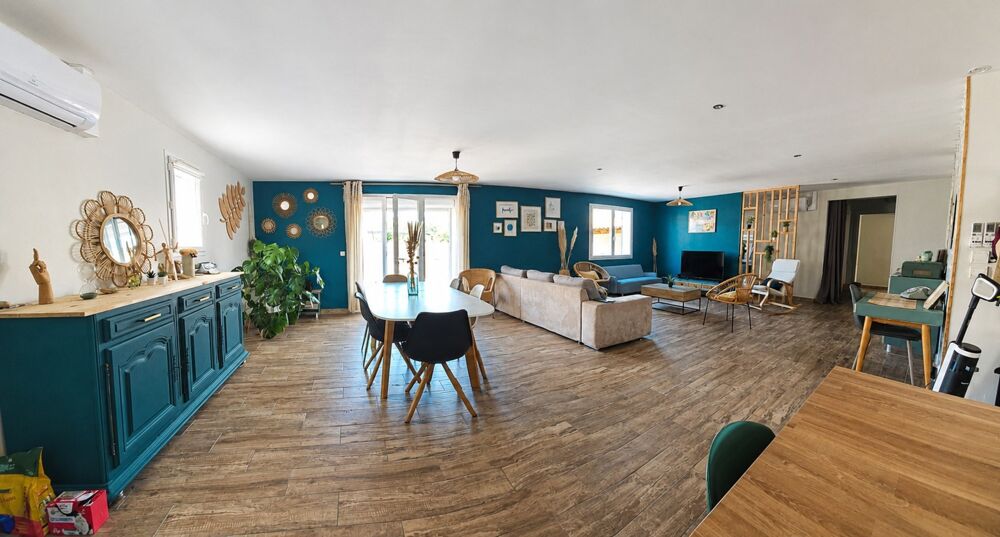 Vente Maison MOUSSAN – Villa familiale de plain-pied 150 m² – 4 chambres – Piscine – Garage – DPE A Moussan