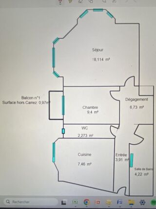  Appartement à louer 2 pièces 52 m²