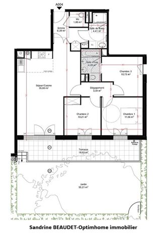  Appartement à vendre 4 pièces 88 m²