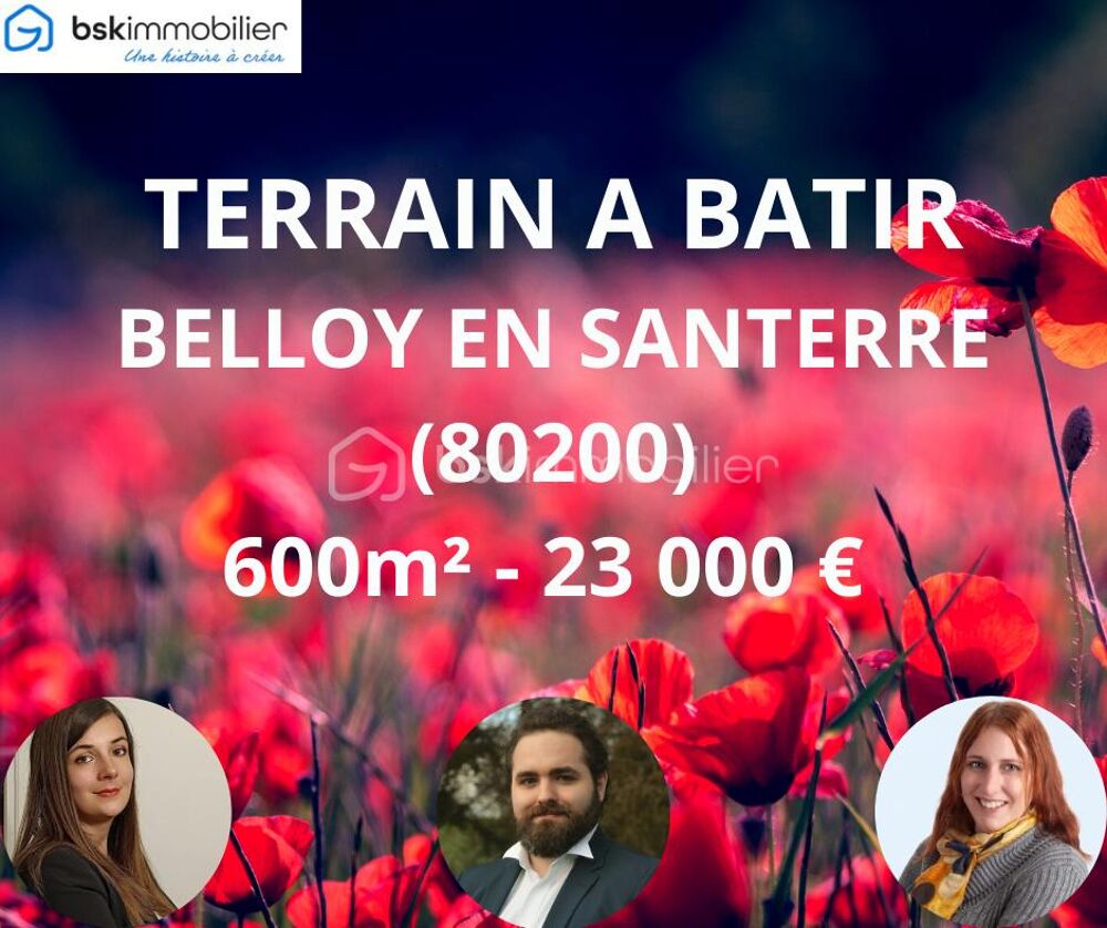 Vente Terrain Terrain à batir 600 m2 Belloy en santerre