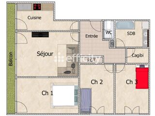  Appartement � vendre 4 pi�ces 79 m�