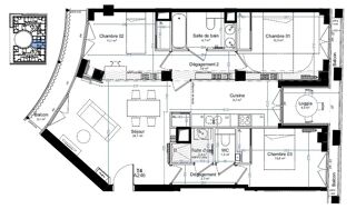  Appartement à vendre 4 pièces 82 m²