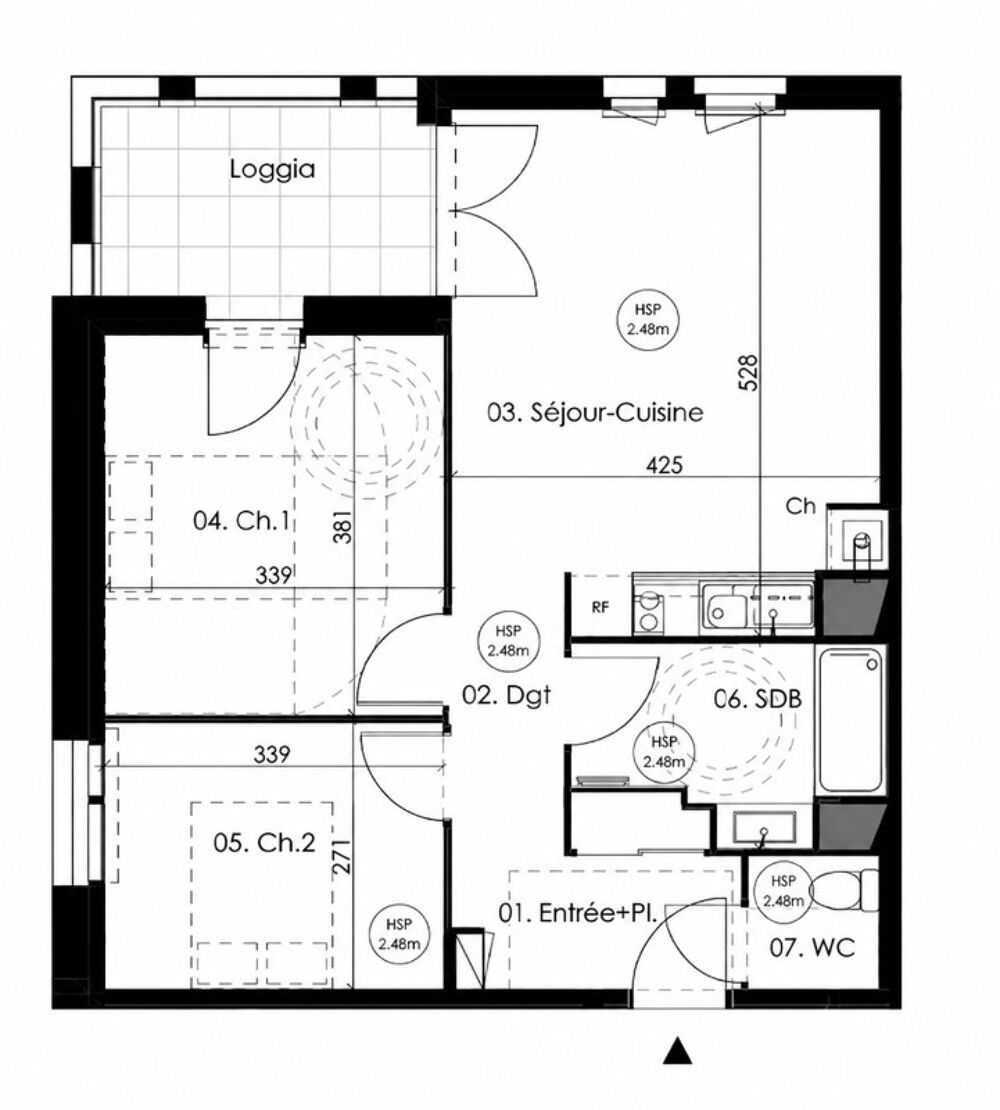 Location Appartement T3 avec balcon et parking à MONTPELLIER Montpellier