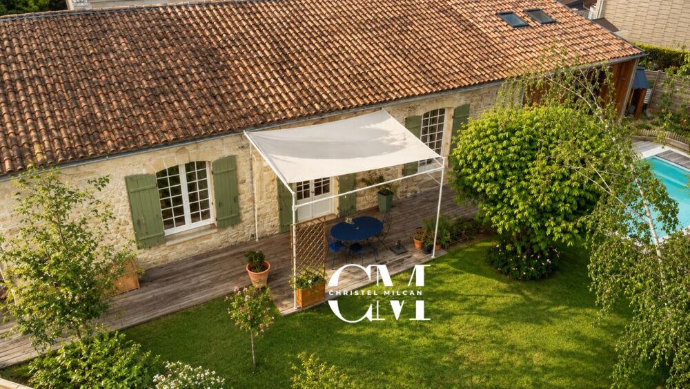 Vente Maison Maison en pierre plain pieds 175 m² Le Bouscat Centre, jardin, piscine, double garage Le bouscat