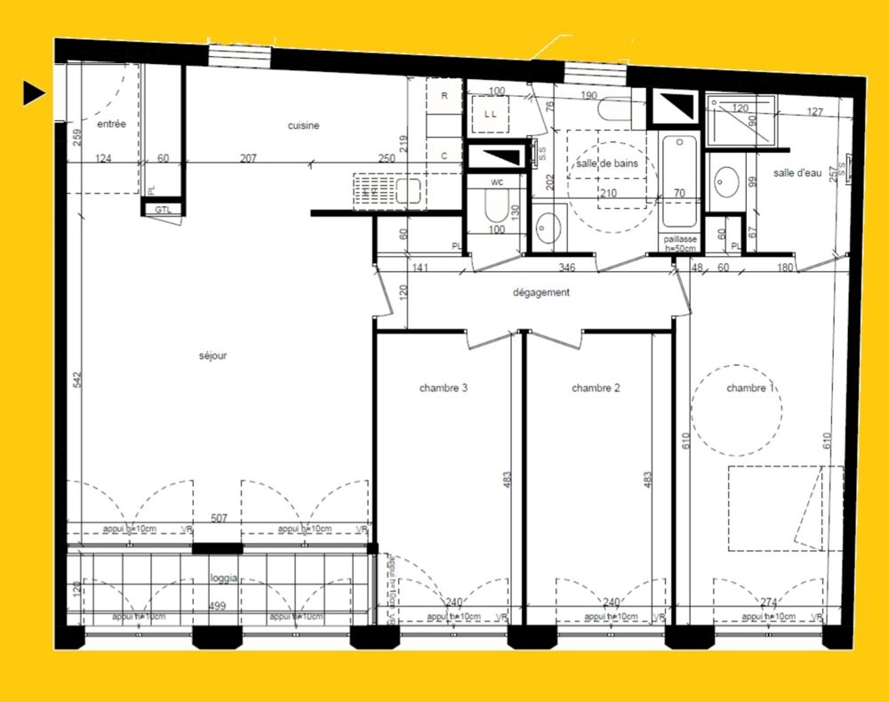 Vente Appartement appartement T4 neuf à vendre PARIS 17, surface habitable 106.20 m2 + loggia 6.00 m2 Paris 17