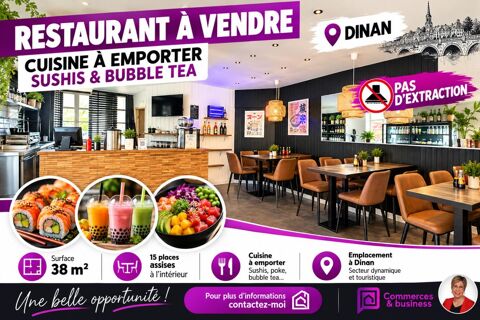 DINAN 22100 - FONDS DE COMMERCE RESTAURATION EMPORTER  38 M2 PAS D'EXTRACTION 88000 22100 Dinan