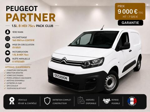 Citro&euml;n Berlingo 1&deg; Main / 1.5L B HDI 75cv Pack CLUB GPS/T&eacute;L/CLIM/R&eacute;GUL idem 2021 occasion Abbecourt 60430