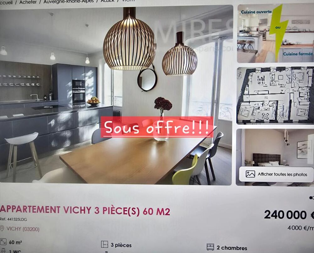 Appartement Vichy 3 pièce(s) 60 m2