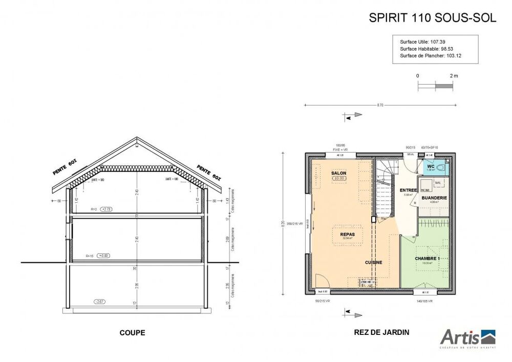 CRUSEILLES  Projet de maison contemporaine dans un quartier privilégié