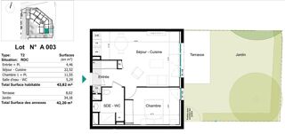  Appartement � vendre 2 pi�ces 44 m�