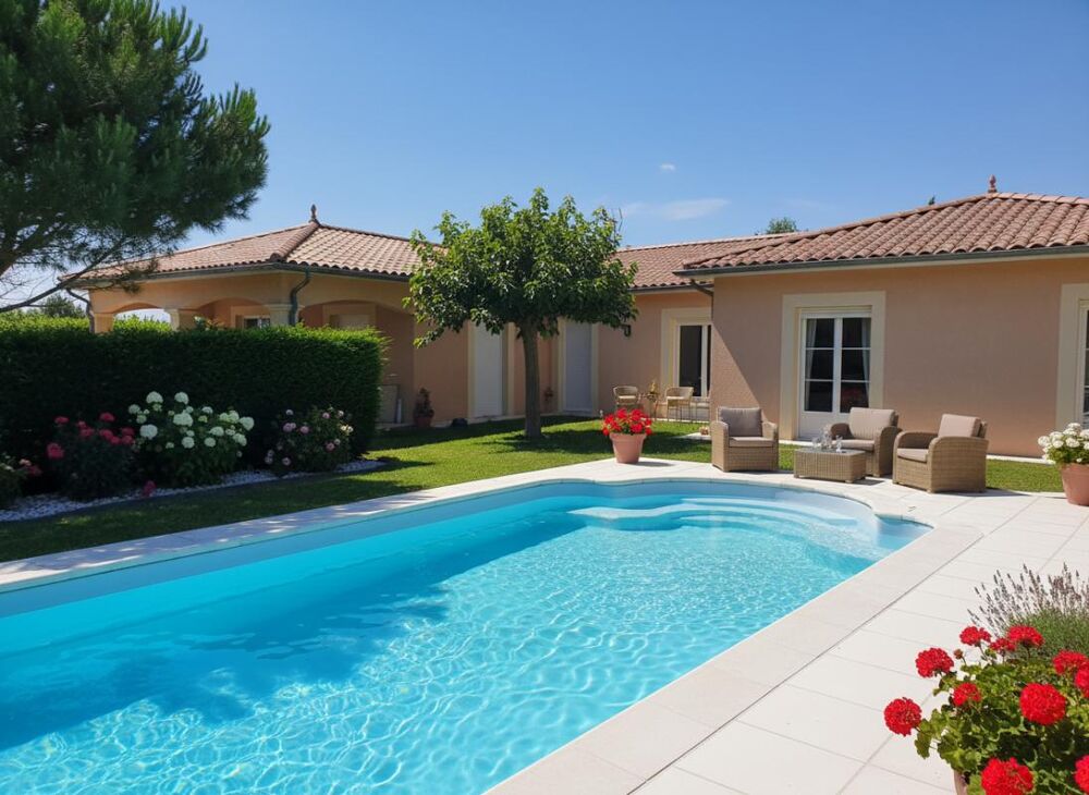 Plassac. Villa contemporaine vue estuaire. 7 pièces dont 5 chambres. Piscine. Double garage