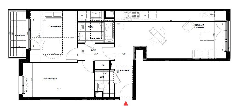 Location Appartement T3 NEUF avec balcon et parking à LA QUEUE-EN-BRIE La queue en brie