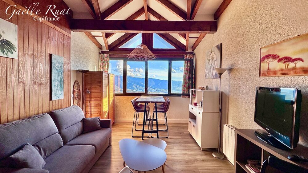 Vente Appartement FONT-ROMEU – EXCLUSIVITÉ – STUDIO CABINE MEZZANINE AU PIED DU TÉLÉCABINE, DERNIER ÉTAGE, VUE PANORAMIQUE SUR LES PYRÉNÉES, PARKI Font romeu