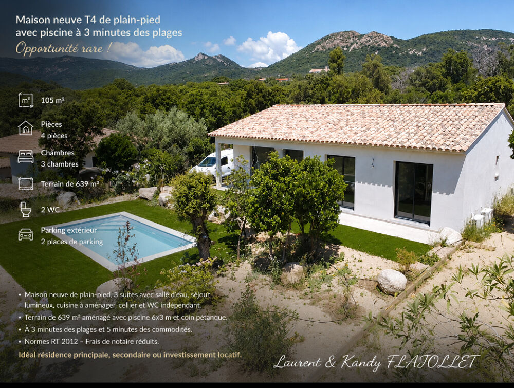 Maison neuve T4 avec piscine à Ste Lucie De Porto-vecchio (20144) - Corse du Sud