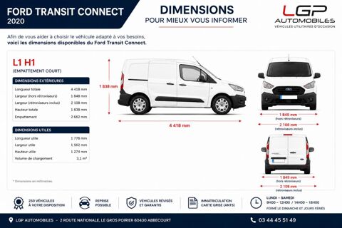 Transit Connect 1&deg; Main / 1.5L ECOBLUE TDCI 100cv de 2021 version TREND BUSI 2021 occasion 60430 Abbecourt