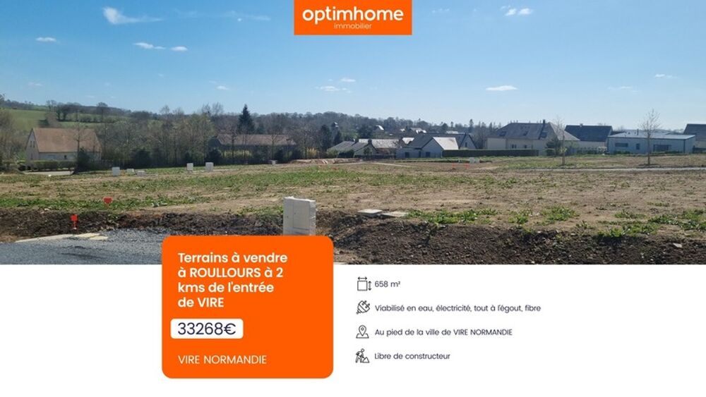 Vente Terrain Terrain à vendre de 658,00 m² ROULLOURS (14) - VIRE NORMANDIE Roullours