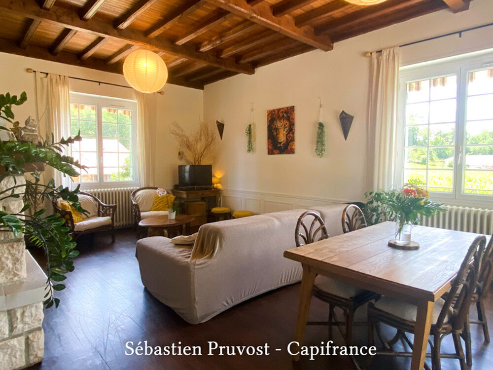 Saint-Front-la-Rivière (24) Maison à vendre 5 pièces, beaux volumes, lumineux, sou-sol aménagé, terrain 2194m2, 2chambres, studi