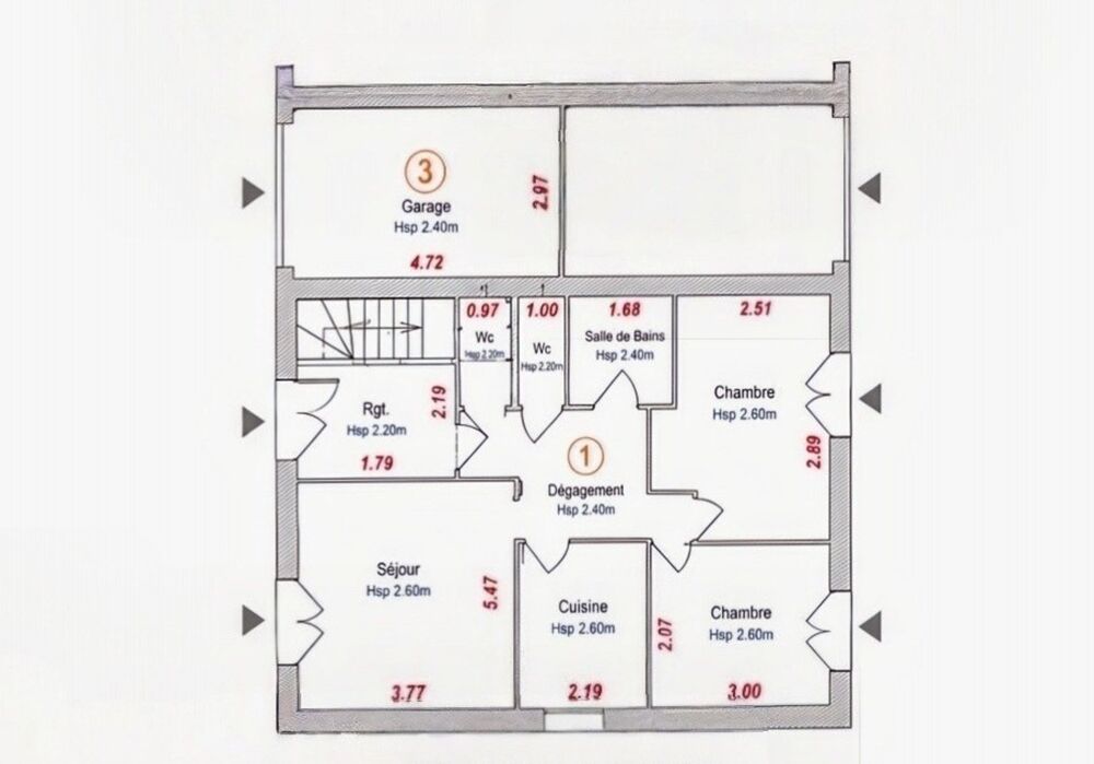 Pyrénées Orientales (66) - Appartement F3  56 m²  2 chambres + garage  Vendu loué - Libre au 01/04/2028