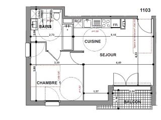Location Appartement T2 avec balcon et parking à MARSEILLE Marseille 14