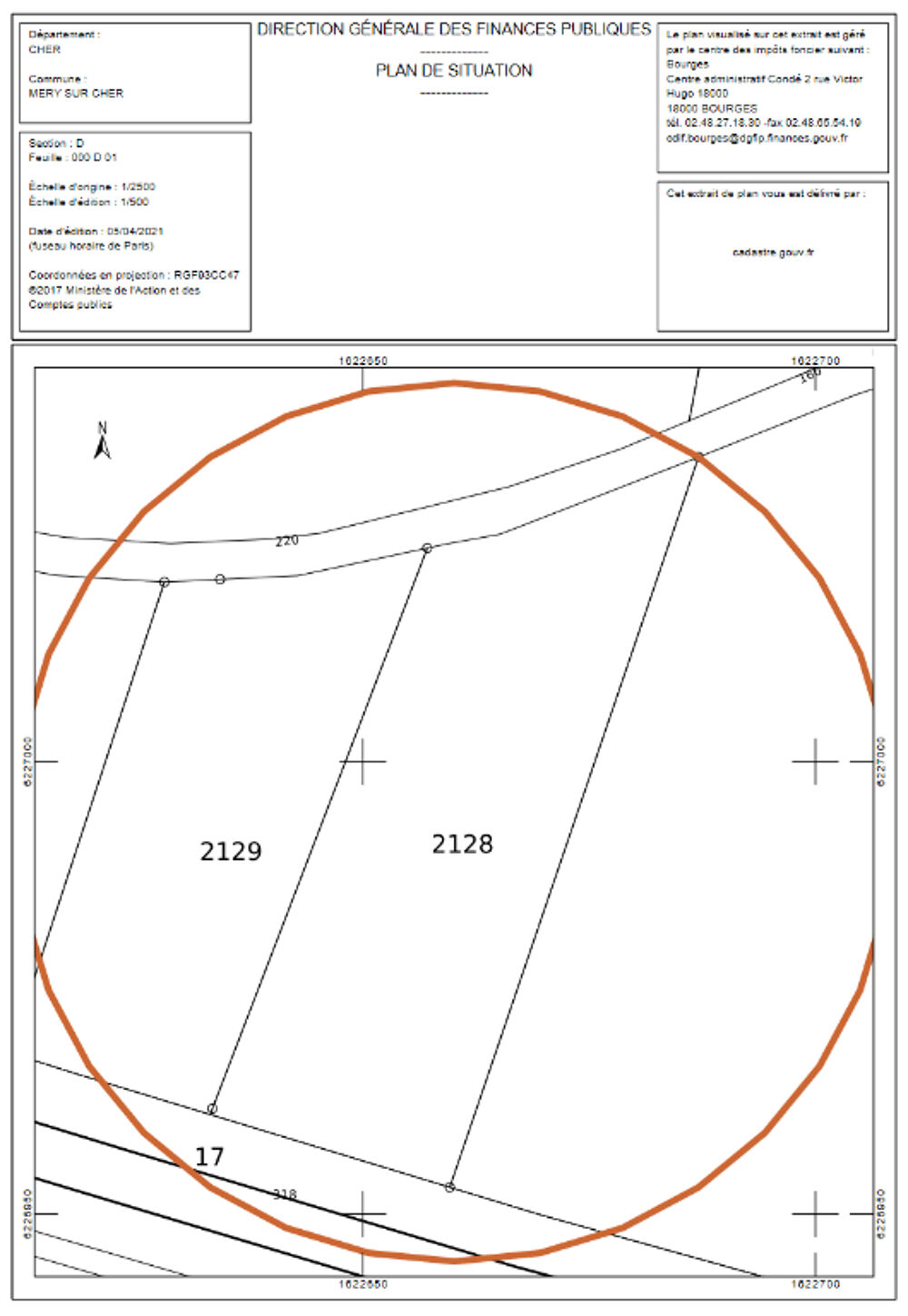 Vente Terrain Terrain Mery Sur Cher 1874 m2 Mery sur cher