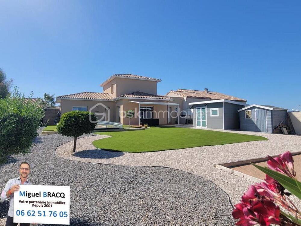 Villa F5 de standing avec vue mer et campagne sur les hauteurs de Vendres 34350