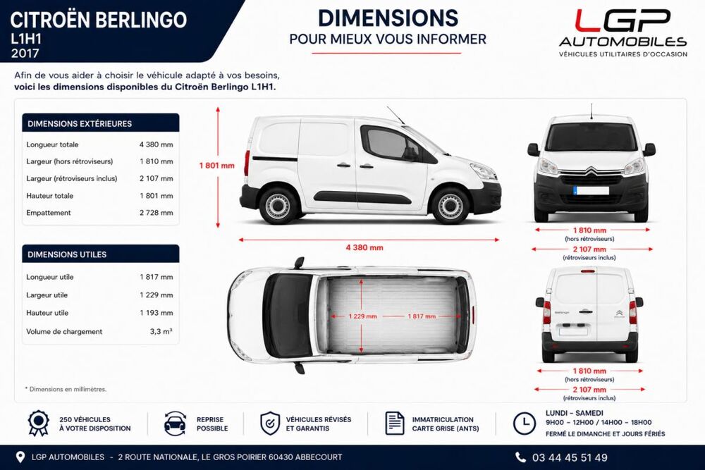 Partner 1&deg; Main / 1.6L B HDI 75cv Pack PRO Seulement 7 200km ! idem 2019 occasion 60430 Abbecourt