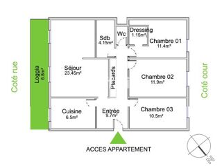  Appartement � vendre 4 pi�ces 80 m�