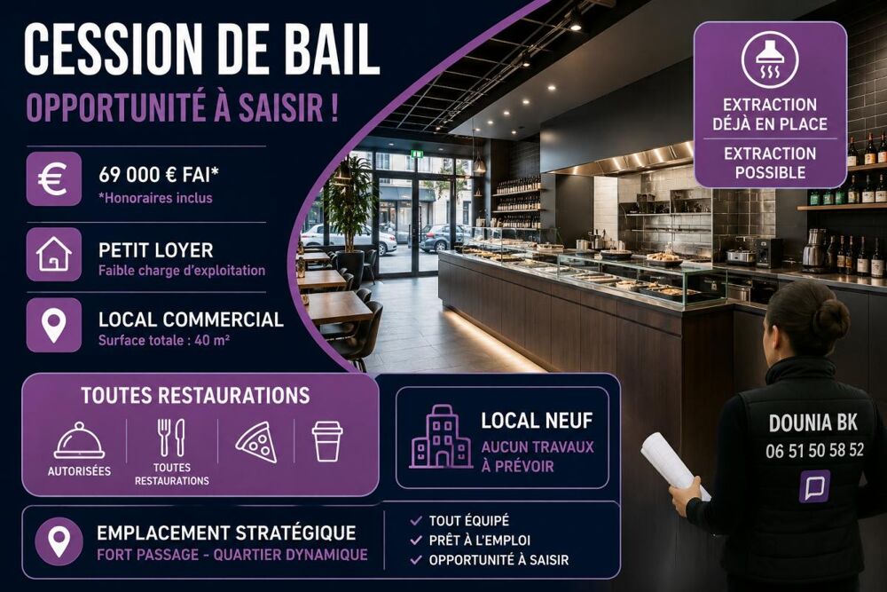   LAMORLAYE - DROIT AU BAIL 69 000 