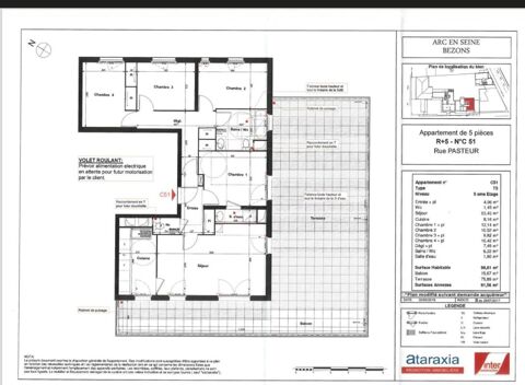  Appartement � louer 5 pi�ces 97 m�