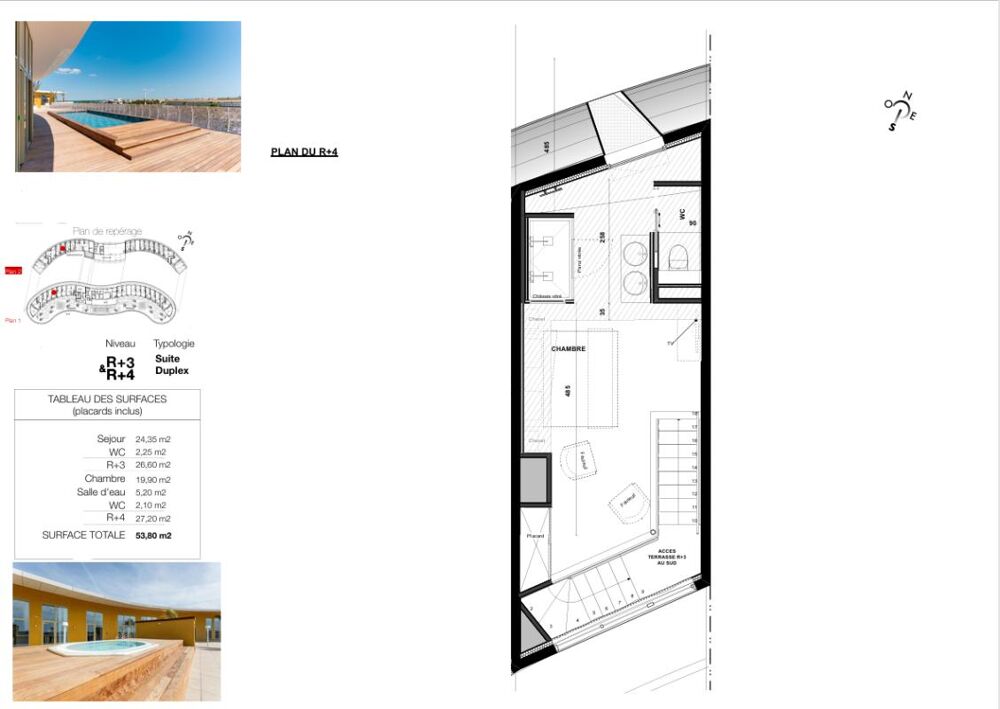 Vente Appartement VILLAGE NATURISTE. Duplex T2 de près de 54 m² avec Garage Privé Le cap d agde