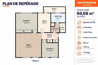  Appartement à vendre 3 pièces 69 m²