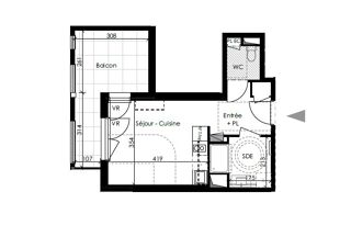  Appartement à louer 1 pièce 27 m²