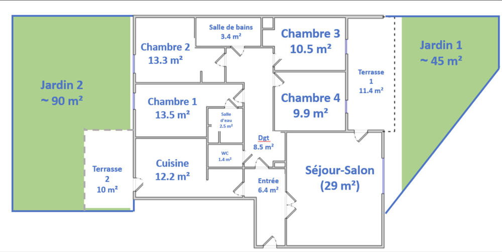 Vente Appartement Appartement 5 pièces BRON - secteur FORT-EGLISE - Terrasses et garage Bron