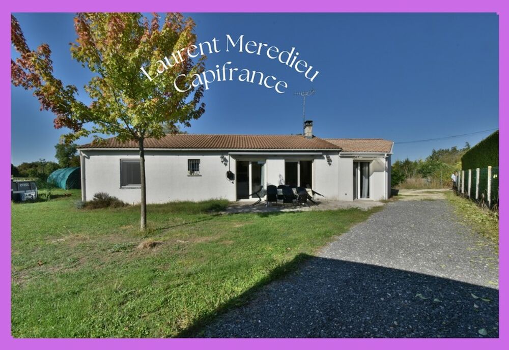 Maison de plain-pied de 130 m²- 4 chambres- avec grand jardin piscinable  Saint-Romain-la-Virvée