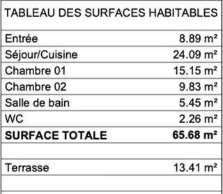  Appartement � vendre 3 pi�ces 66 m�