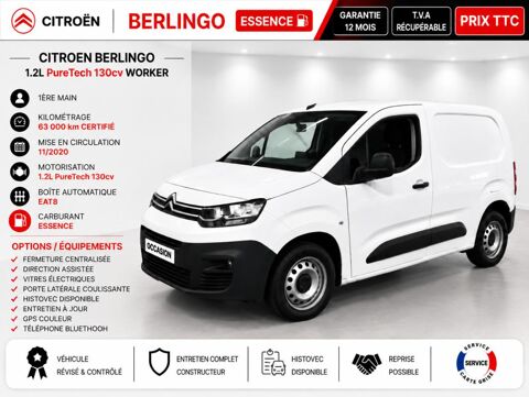 Citro&euml;n Berlingo 1&deg; Main / 1.2L PURETECH 130cv BVA EAT8 Version WORKER Clim/L 2021 occasion Abbecourt 60430