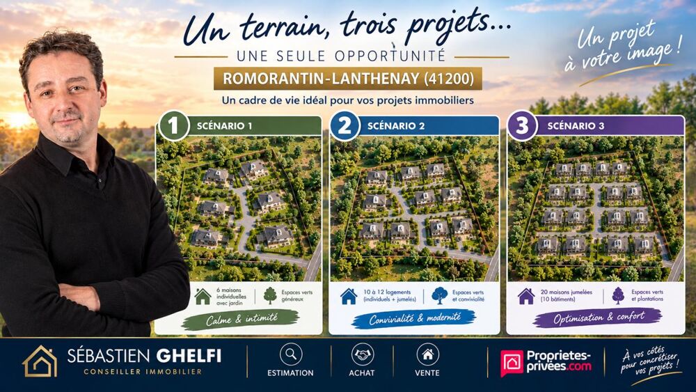 Vente Terrain RARE-ROMORANTIN NORD-4 230 m² CONSTRUCTIBLES-FORT POTENTIEL POUR PROJET IMMOBILIER Romorantin lanthenay