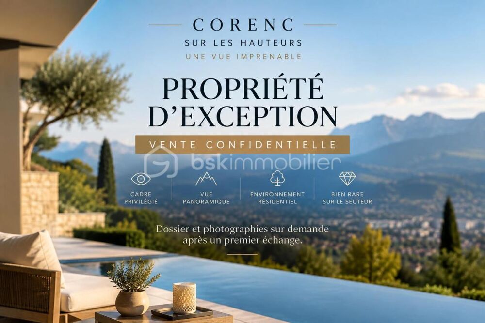 Vente Propriété/Château CORENC – PROPRIÉTÉ D'EXCEPTION DE 325 M² – VUE PANORAMIQUE – PISCINE ET JACUZZI Corenc